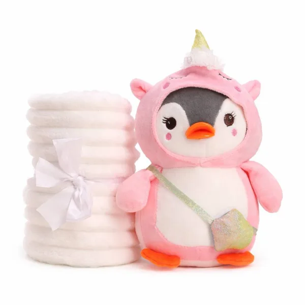 Пингвин в костюме единорожки с пледом, МИКС