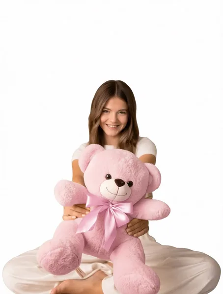 Мишка ТОФФИ пудровый (50-65 см)